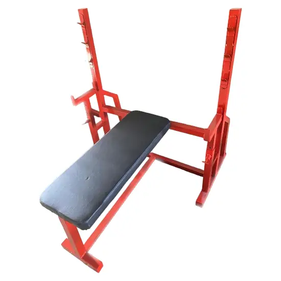 Banco plano olímpico con rack para pecho